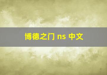 博德之门 ns 中文